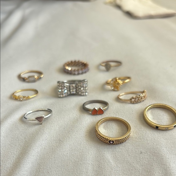 Set of 11 Gold and Silver Ring Set - Picture 2 of 5